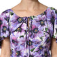 Dolce & Gabbana Purple Floral Silk Stretch Elegant Gown  Dress