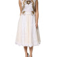 Dolce & Gabbana Ivory Lace Silk Embellished Sleeveless  Dress