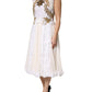 Dolce & Gabbana Ivory Lace Silk Embellished Sleeveless  Dress