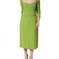Dolce & Gabbana Green Silk Sweetheart Neckline Midi  Dress