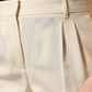 Dolce & Gabbana Ivory Wool Mid Waist Cropped Trouser Pants