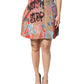 Dolce & Gabbana Beige Graffiti Print Cotton Blend Mini Skirt