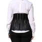 Dolce & Gabbana Black Lace-Up Waist Cincher Bustier Corset Top