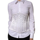 Dolce & Gabbana White Polyamide Waist Cincher Bustier Corset Top