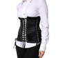 Dolce & Gabbana Black Silk Lace-Up Waist Cincher Corset Top