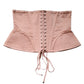 Dolce & Gabbana Pale Pink Silk LaceUp Waist Cincher Corset Top