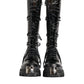 Dolce & Gabbana Black Leather Knee High Combat Boots Shoes