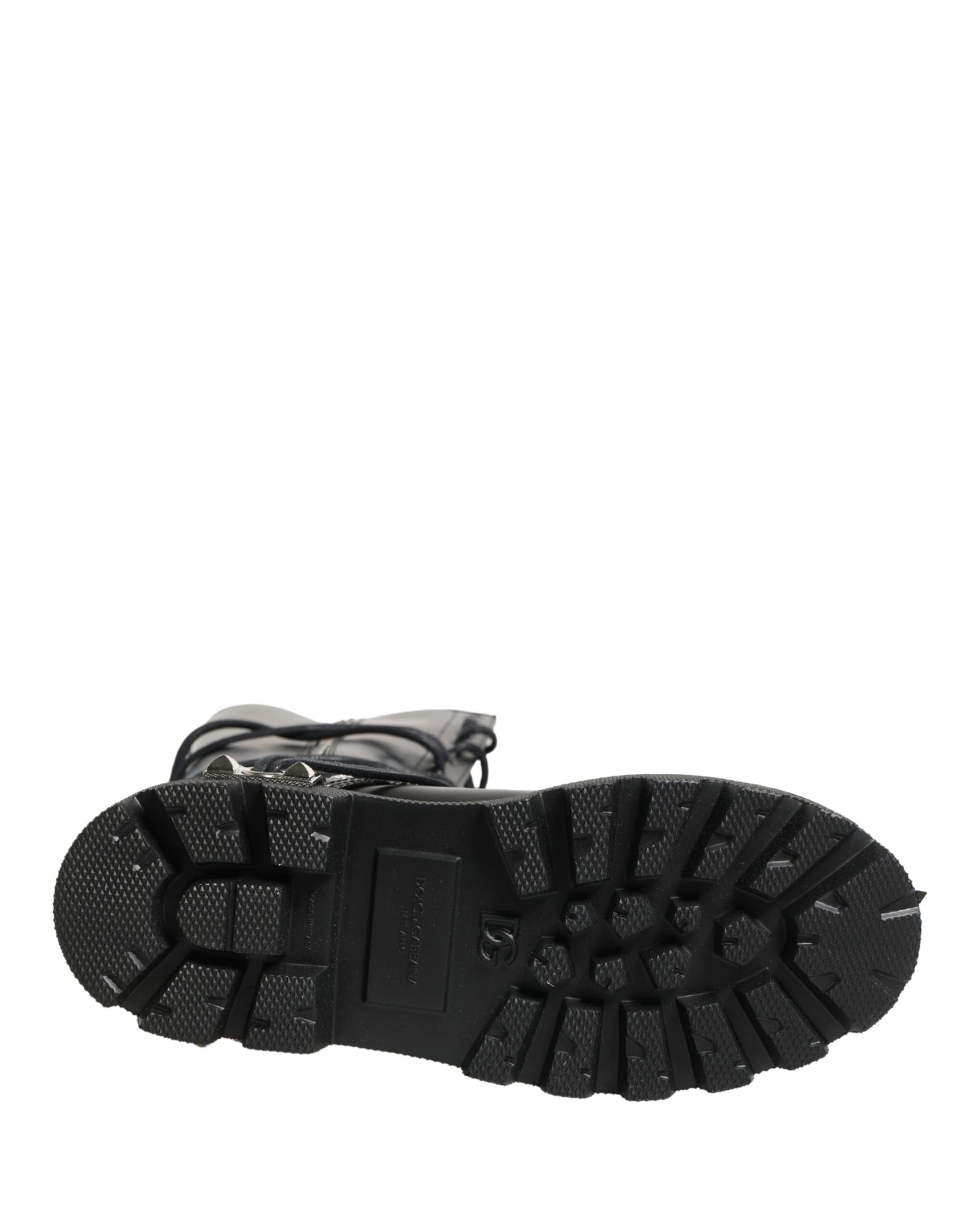 Dolce & Gabbana Black Leather Knee High Combat Boots Shoes