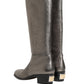 Dolce & Gabbana Metallic Silver Leather Knee High Boots Shoes