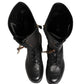 Dolce & Gabbana Re-Edition Black Leather Lace Up Boots Shoes