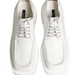 Dolce & Gabbana White Leather Chunky Sole Derby Shoes
