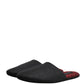 Dolce & Gabbana Anthracite Wool Cashmere Quilted Slippers Shoes