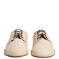 Dolce & Gabbana Beige Espadrille Sole Lace Up Canvas Derby Shoes