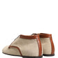 Dolce & Gabbana Beige Canvas Lace-Up Men Dress Derby Shoes