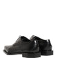 Dolce & Gabbana Black Matte Lace-Up Leather Dress Derby Shoes