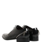 Dolce & Gabbana Men Black Lace-Up Leather Zip Dress Derby Shoes