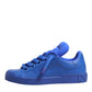 Dolce & Gabbana Blue Leather DG Logo Sole Low Top Sneakers Shoes