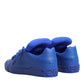 Dolce & Gabbana Blue Leather DG Logo Sole Low Top Sneakers Shoes