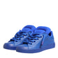 Dolce & Gabbana Blue Leather DG Logo Sole Low Top Sneakers Shoes