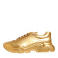 Dolce & Gabbana Gold Leather Daymaster Chunky Sneakers Shoes