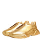 Dolce & Gabbana Gold Leather Daymaster Chunky Sneakers Shoes
