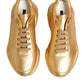 Dolce & Gabbana Gold Leather Daymaster Chunky Sneakers Shoes
