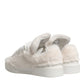 Dolce & Gabbana White Shearling Fur Bianco Low Top Sneakers Shoes