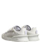 Dolce & Gabbana White Calfskin Leather Low Top Sneakers Shoes