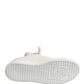 Dolce & Gabbana White Leather Shearling Fur Low Top Sneakers Shoes