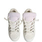 Dolce & Gabbana White Leather Shearling Fur Low Top Sneakers Shoes