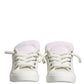 Dolce & Gabbana White Leather Shearling Fur Low Top Sneakers Shoes