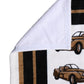Dolce & Gabbana Towel White Cotton Car Graphic Print 115cm x 180cm Beach