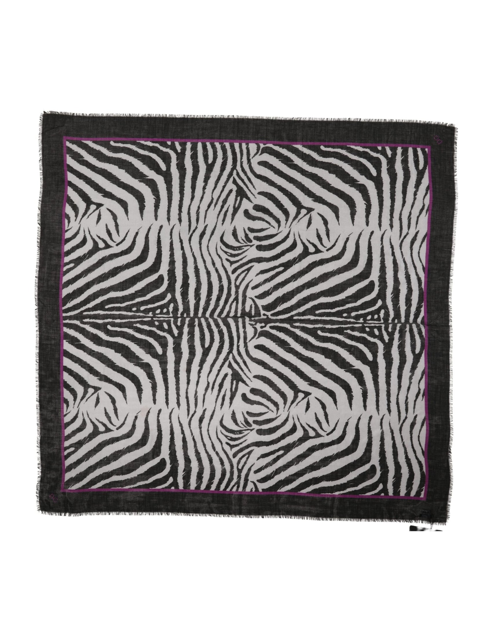 Dolce & Gabbana White Black Zebra Pattern Shawl 255cm x 132cm Men Scarf