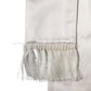 Dolce & Gabbana White Silk Satin Fringes Foulard 282cm x 10cm Men Scarf