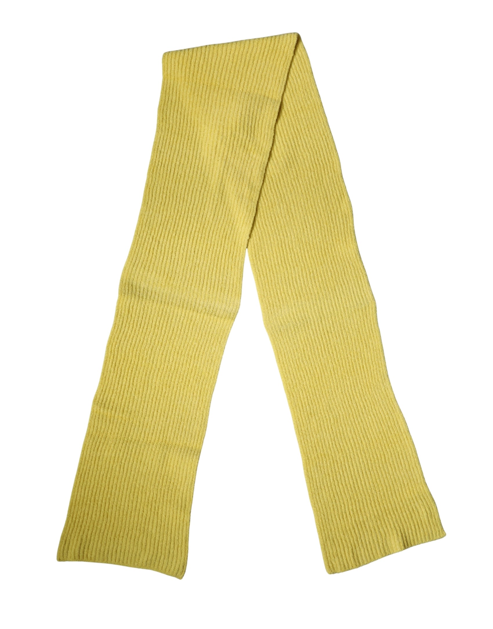 Dolce & Gabbana Yellow Cotton Knitted Neck Foulard 270cm x 31cm  Men Scarf