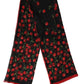 Dolce & Gabbana Black Cherry Print Silk Shawl Stole 190cm x 122cm Scarf