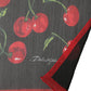 Dolce & Gabbana Black Cherry Print Silk Shawl Stole 190cm x 122cm Scarf