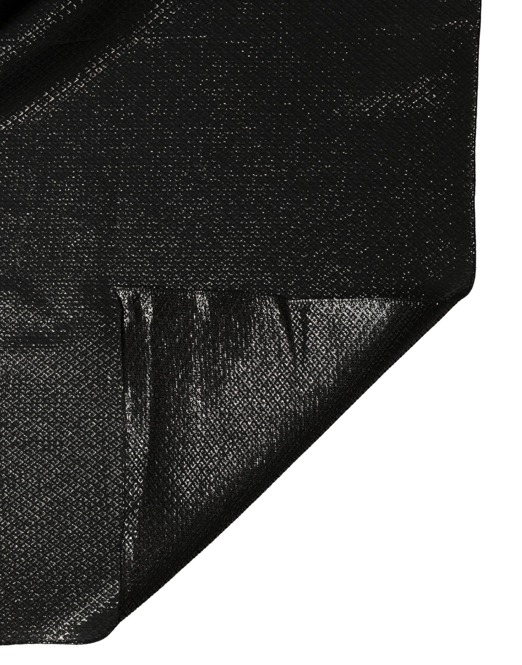 Dolce & Gabbana Black Silk Square Wrap Shawl Foulard 122cm x 120cm  Scarf