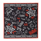 Dolce & Gabbana Black White Red DG Crown Cotton Foulard 47cm x 46cm Scarf