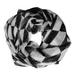Dolce & Gabbana Black White Check Silk Wrap Foulard 133cm x 132cm Scarf