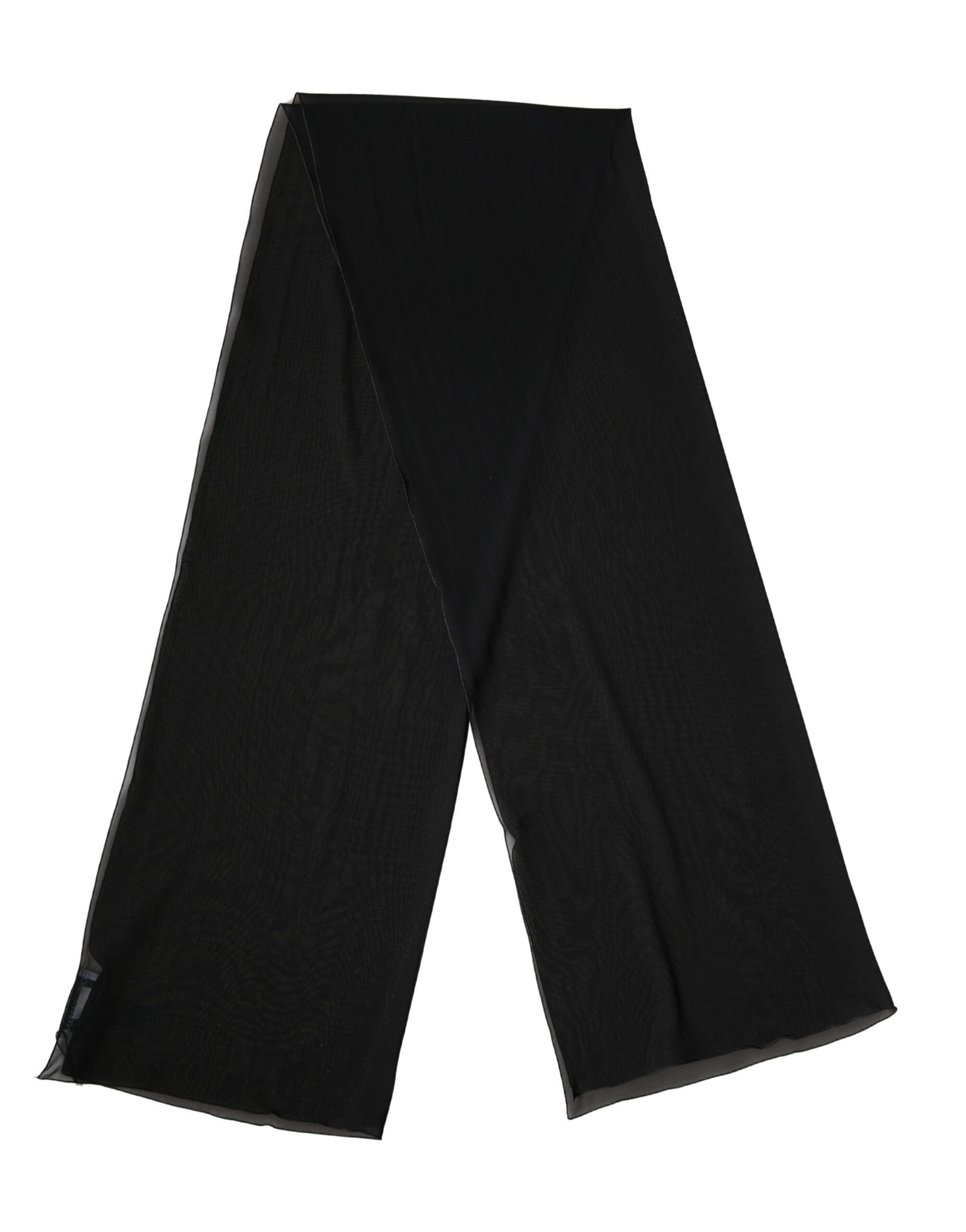 Dolce & Gabbana Black Silk Neck Wrap Shawl Stole 200cm x 64cm  Scarf