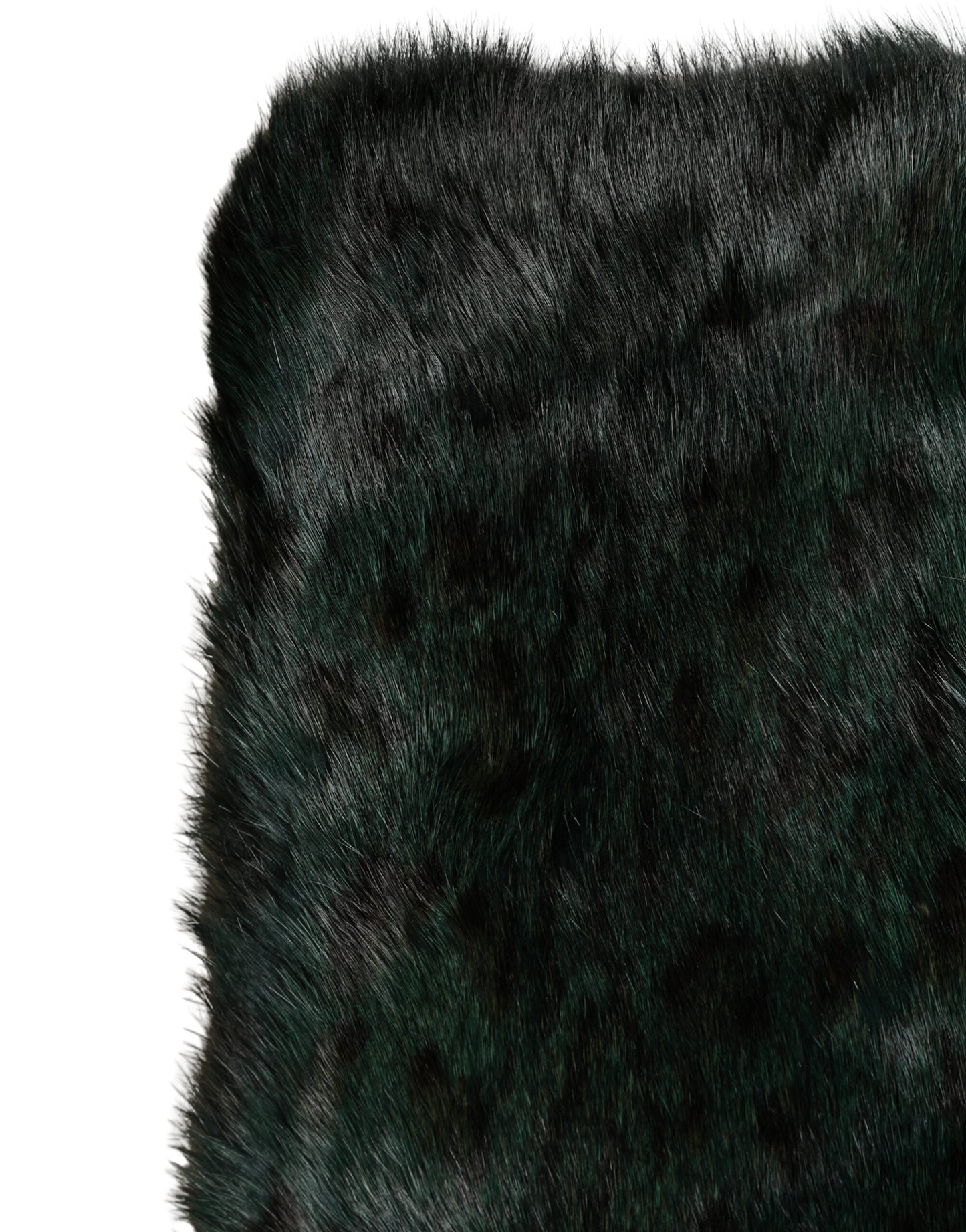 Dolce & Gabbana Black Green Stripe Fur Shawl Neck Wrap 180cm x49cm  Scarf