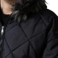 Dolce & Gabbana Black Quilted Fur Shearling Hooded  Jacket