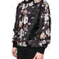 Dolce & Gabbana Black Floral Polyester Full Zip Bomber Jacket