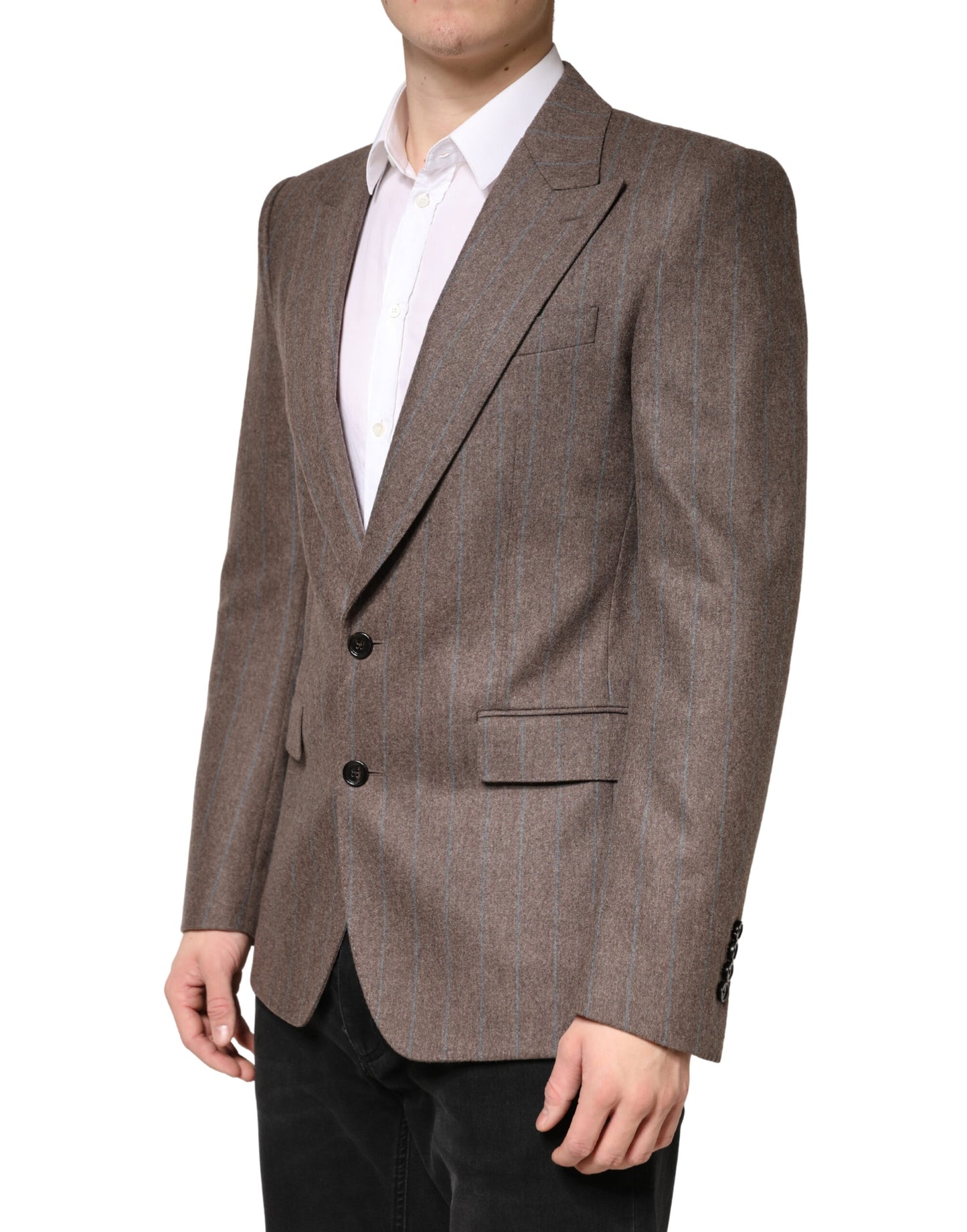 Dolce & Gabbana Brown Stripes Single Breasted Blazer