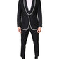 Dolce & Gabbana Black White Single Breasted SICILIA Men 3 Piece Suit