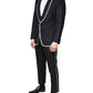 Dolce & Gabbana Black White Single Breasted SICILIA Men 3 Piece Suit