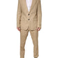 Dolce & Gabbana Beige TAORMINA Single Breasted Formal 2 Piece Suit