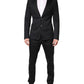 Dolce & Gabbana Black Cotton Single Breasted 2 Piece Suit