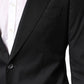 Dolce & Gabbana Black Cotton Single Breasted 2 Piece Suit